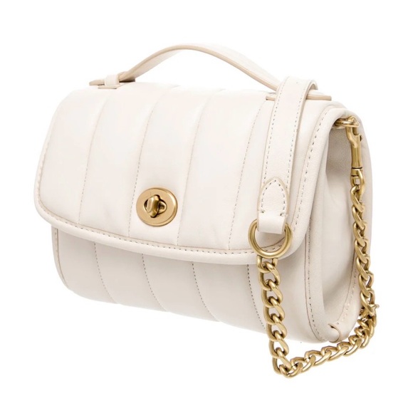 Coach Handbags - Coach cream Quilted Crossbody Bag with Gold Chain